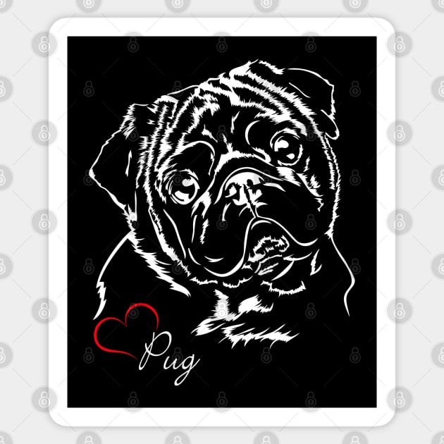 Funny Cute Pug mom dog lover gift Sticker by wilsigns